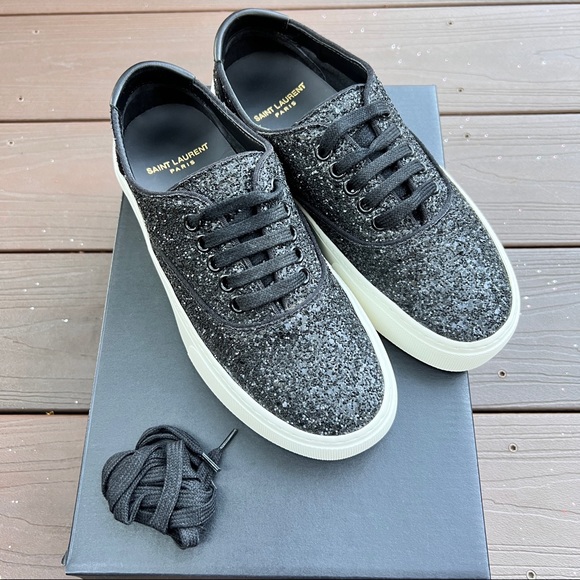 ysl glitter sneakers